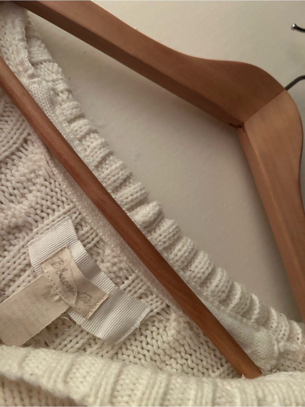Y2K bluenotes Cream Cable Knit Button-Front Sweater - Picture 3 of 6